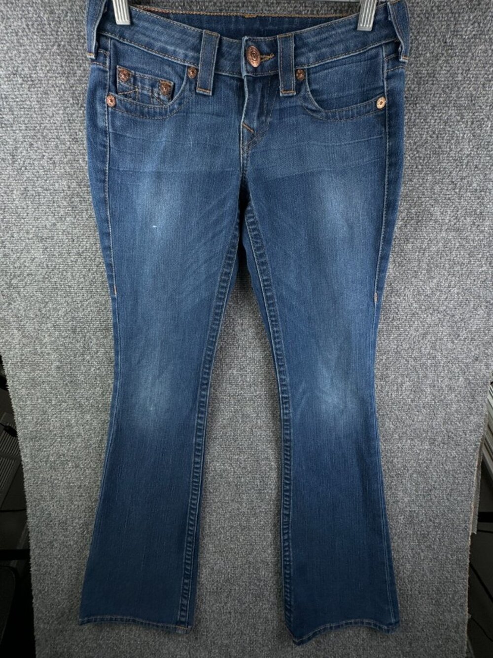 True Religion Bobby Jeans 26 Blue Denim USA Made Stretch Casual Women Flare